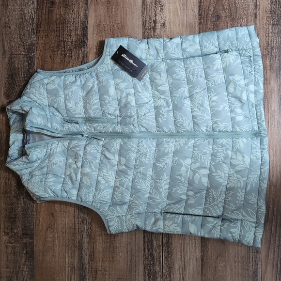 Eddie Bauer Alpine Puffer Vest | Size Large In Chinois Green Leafy - NWT - Picture 2 of 11